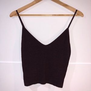 Maroon Ribbed Brandy Top